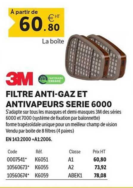 FILTRE ANTI-GAZ ET ANTIVAPEURS SERIE 6000