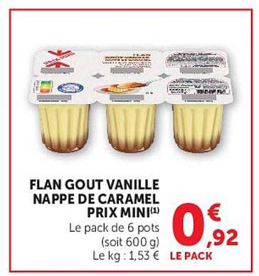 FLAN GOUT VANILLE NAPPE DE CARAMEL PRIX MINI(1)