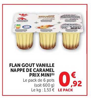 FLAN GOUT VANILLE NAPPE DE CARAMEL PRIX MINI(1)