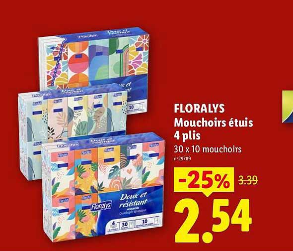 FLORALYS Mouchoirs étuis 4 plis