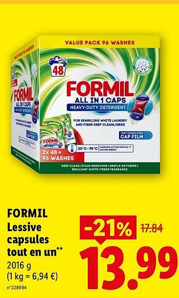 FORMIL Lessive capsules tout en un**