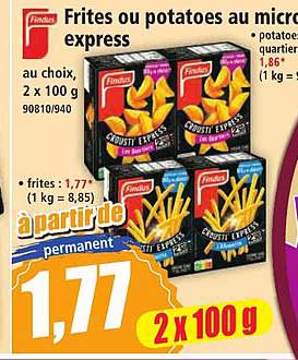 Frites ou potatoes au micro-ondes express
