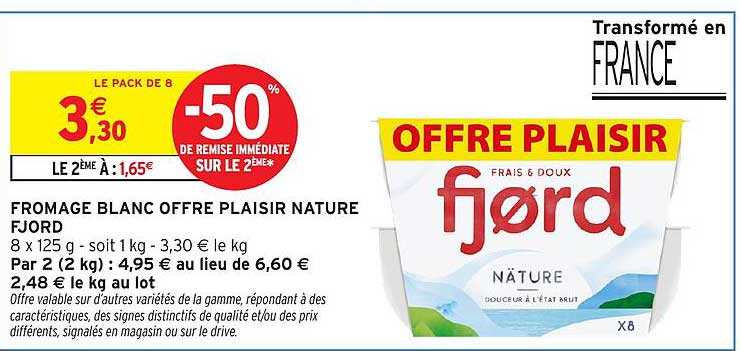 FROMAGE BLANC OFFRE PLAISIR NATURE FJORD