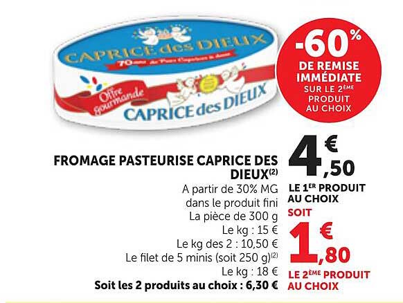 FROMAGE PASTEURISÉ CAPRICE DES DIEUX