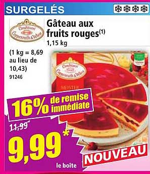 Gâteau aux fruits rouges(1) 1,15 kg
