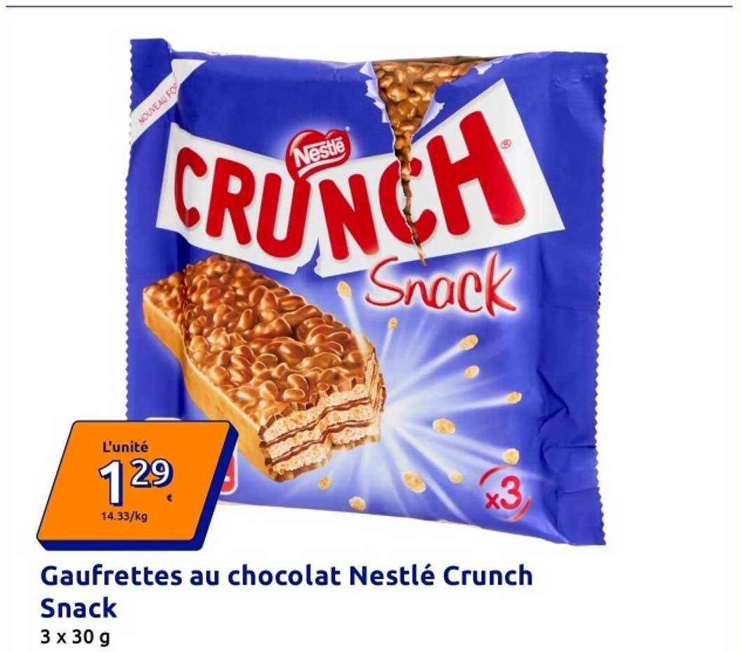 Gaufrettes au chocolat Nestlé Crunch Snack