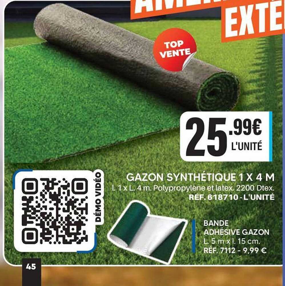 GAZON SYNTHÉTIQUE 1 X 4 M