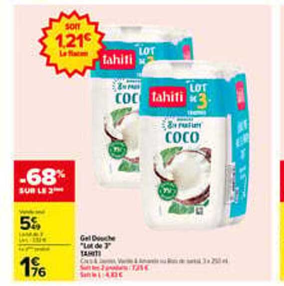 Gel douche "Lait de 3" tahiti