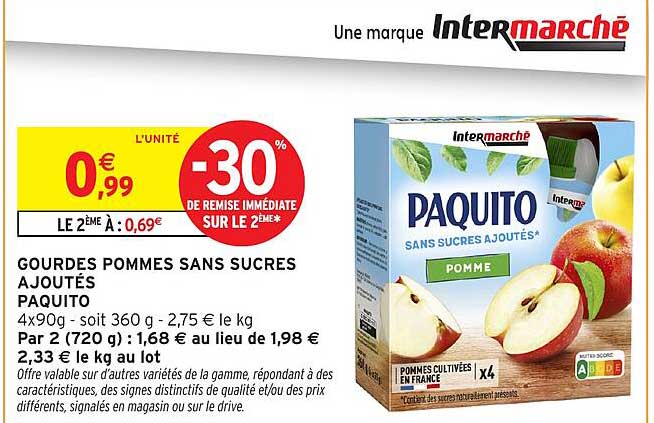 GOURDES POMMES SANS SUCRES AJOUTÉS PAQUITO