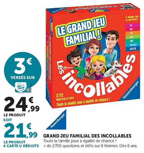 GRAND JEU FAMILIAL DES INCOLLABLES