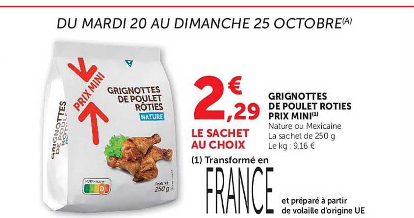 GRIGNOTTES DE POULET ROTIES PRIX MINI