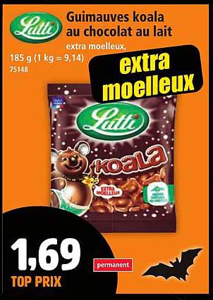 Guimauves koala au chocolat au lait extra moelleux