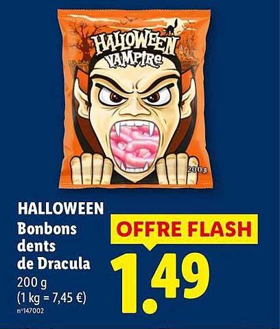 HALLOWEEN Bonbons dents de Dracula 200 g