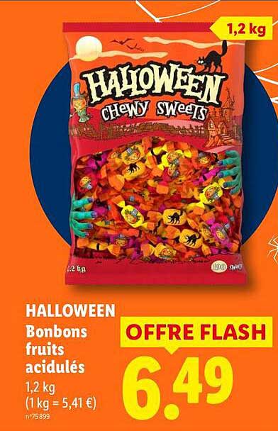 HALLOWEEN Bonbons fruits acidulés 1,2 kg