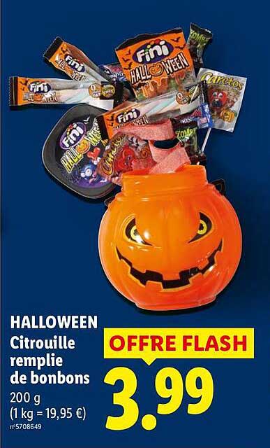 HALLOWEEN Citrouille remplie de bonbons