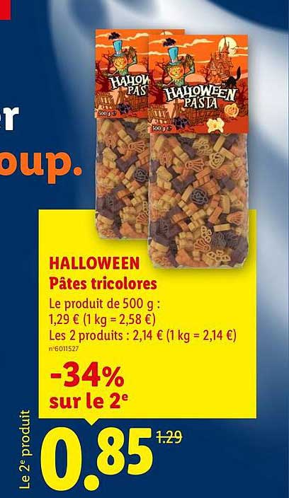 HALLOWEEN Pâtes tricolores