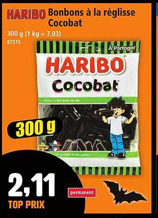 HARIBO Bonbons à la réglisse Cocobat