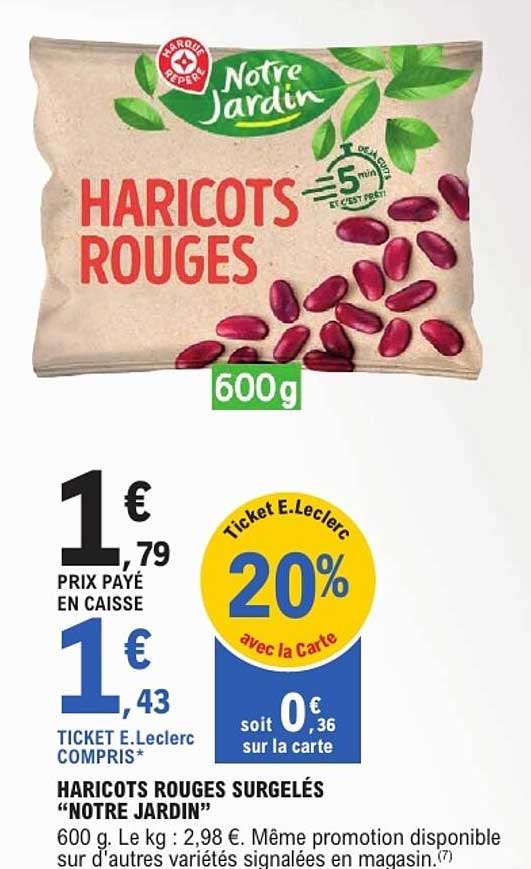 HARICOTS ROUGES SURGELÉS “NOTRE JARDIN”