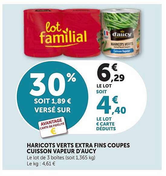 HARICOTS VERTS EXTRA FINS COUPES CUISSON VAPEUR D'AUCY