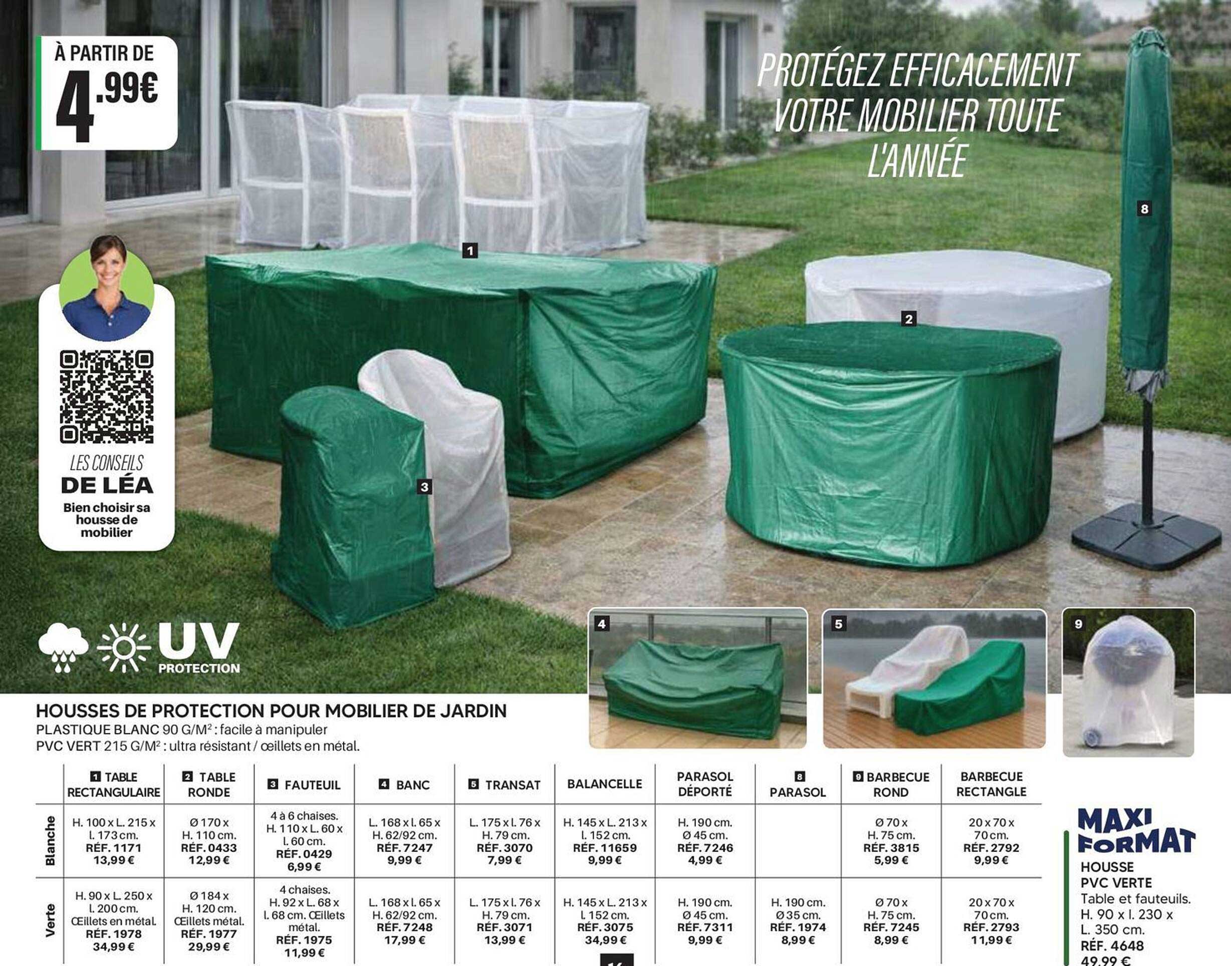HOUSSES DE PROTECTION POUR MOBILIER DE JARDIN