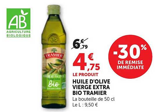 HUILE D'OLIVE VIERGE EXTRA BIO TRAMIER