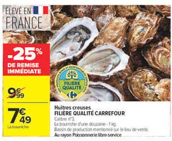 Huîtres creuses FILIERE QUALITE CARREFOUR