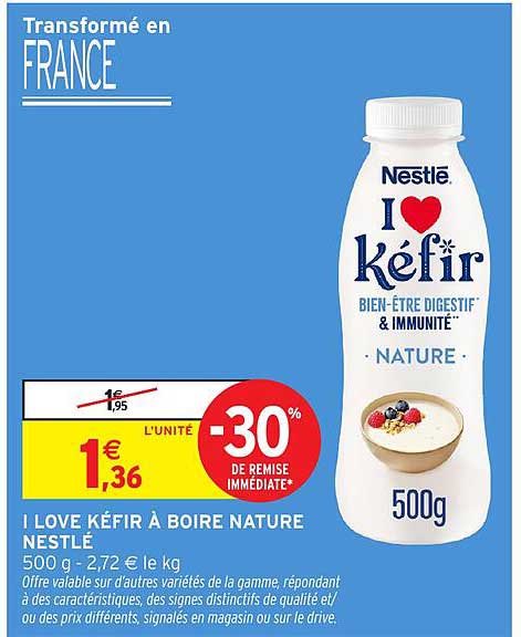 I LOVE KÉFIR À BOIRE NATURE NESTLÉ