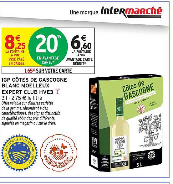IGP CÔTES DE GASCOGNE BLANC MOELLEUX EXPERT CLUB HVE3