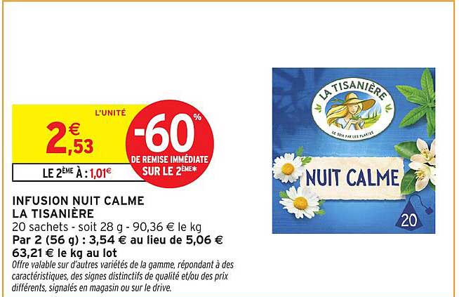 INFUSION NUIT CALME LA TISANIÈRE