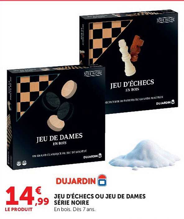 JEU D'ÉCHECS OU JEU DE DAMES SÉRIE NOIRE