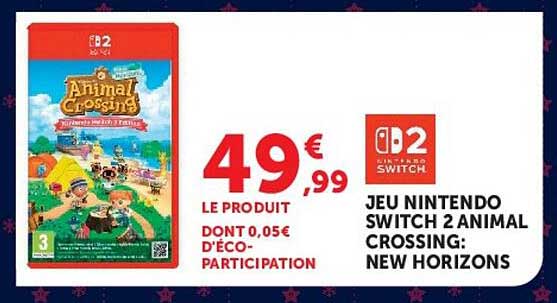 JEU NINTENDO SWITCH 2 ANIMAL CROSSING: NEW HORIZONS