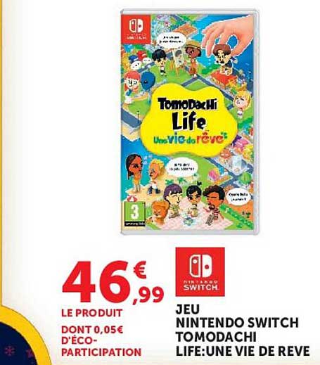 JEU NINTENDO SWITCH TOMODACHI LIFE:UNE VIE DE REVE