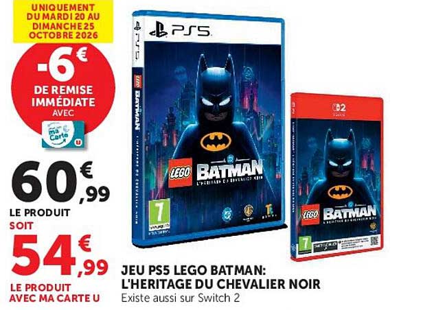 JEU PS5 LEGO BATMAN: L'HERITAGE DU CHEVALIER NOIR