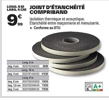 JOINT D’ÉTANCHÉITÉ COMPRIBAND