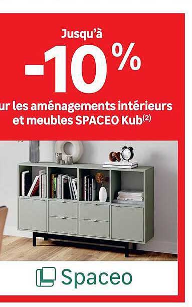 Jusqu'à -10% sur les aménagements intérieurs et meubles SPACEO Kub(2)
