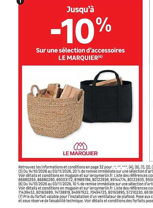 Jusqu'à -10% sur une sélection d'accessoires LE MARQUIER