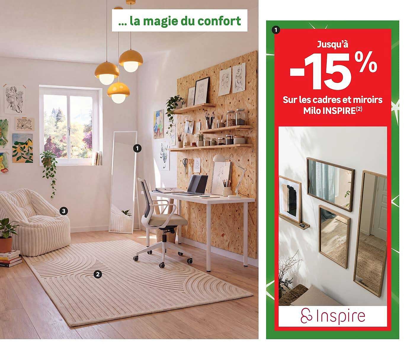 Jusqu’à -15% Sur les cadres et miroirs Milo INSPIRE(2)