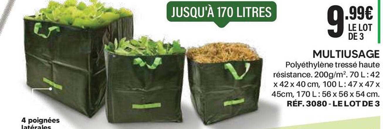 JUSQU'À 170 LITRES