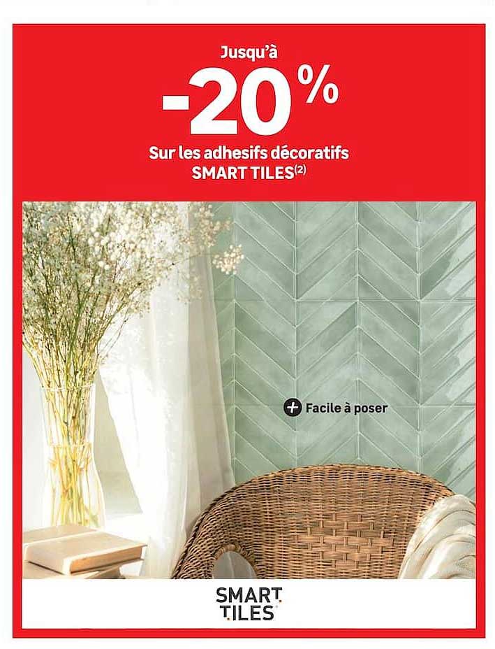 Jusqu’à -20% sur les adhésifs décoratifs SMART TILES