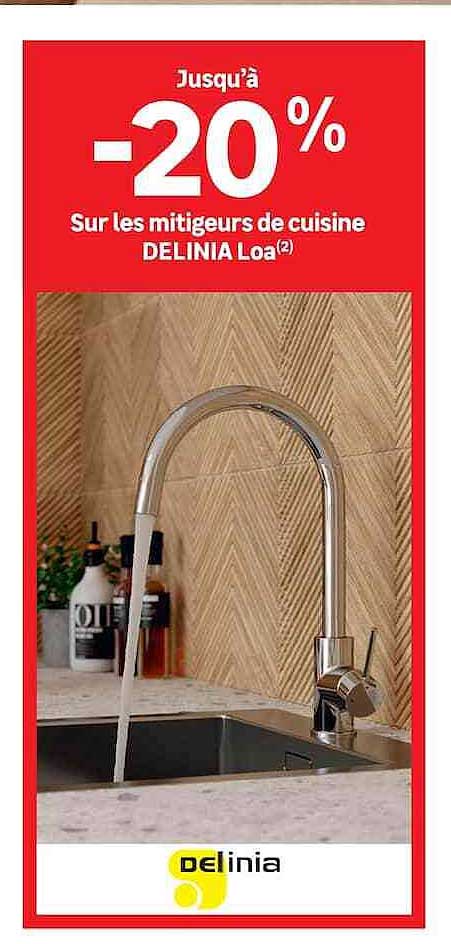 Jusqu'à -20% sur les mitigeurs de cuisine DELINIA Loa(2)