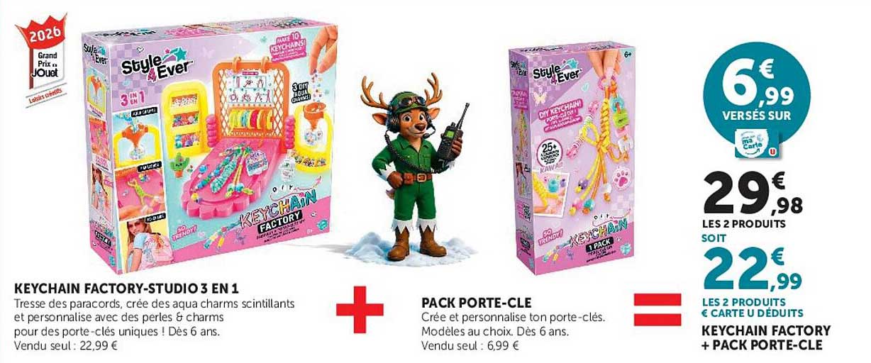 KEYCHAIN FACTORY-STUDIO 3 EN 1 + PACK PORTE-CLÉ