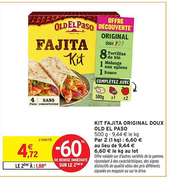 KIT FAJITA ORIGINAL DOUX OLD EL PASO