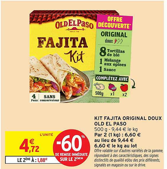 KIT FAJITA ORIGINAL DOUX OLD EL PASO