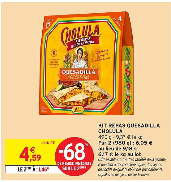 KIT REPAS QUESADILLA CHOLULA