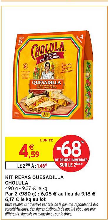 KIT REPAS QUESADILLA CHOLULA