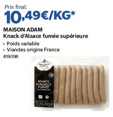 Knack d'Alsace fumée supérieure