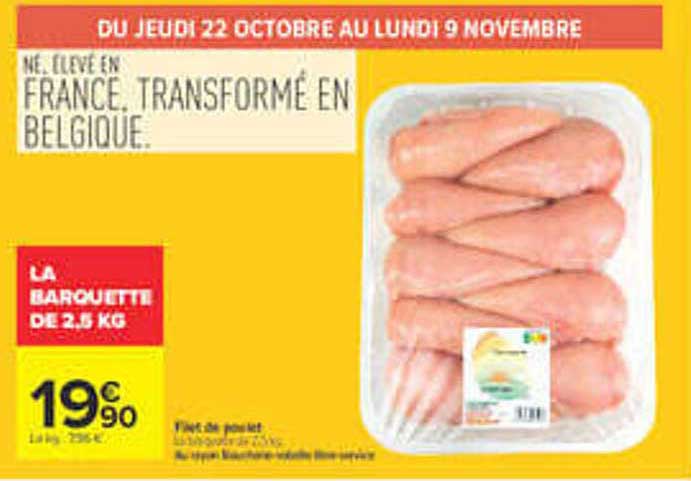 LA BARQUETTE DE 2,5 KG