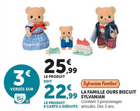 LA FAMILLE OURS BISCUIT SYLVANIAN