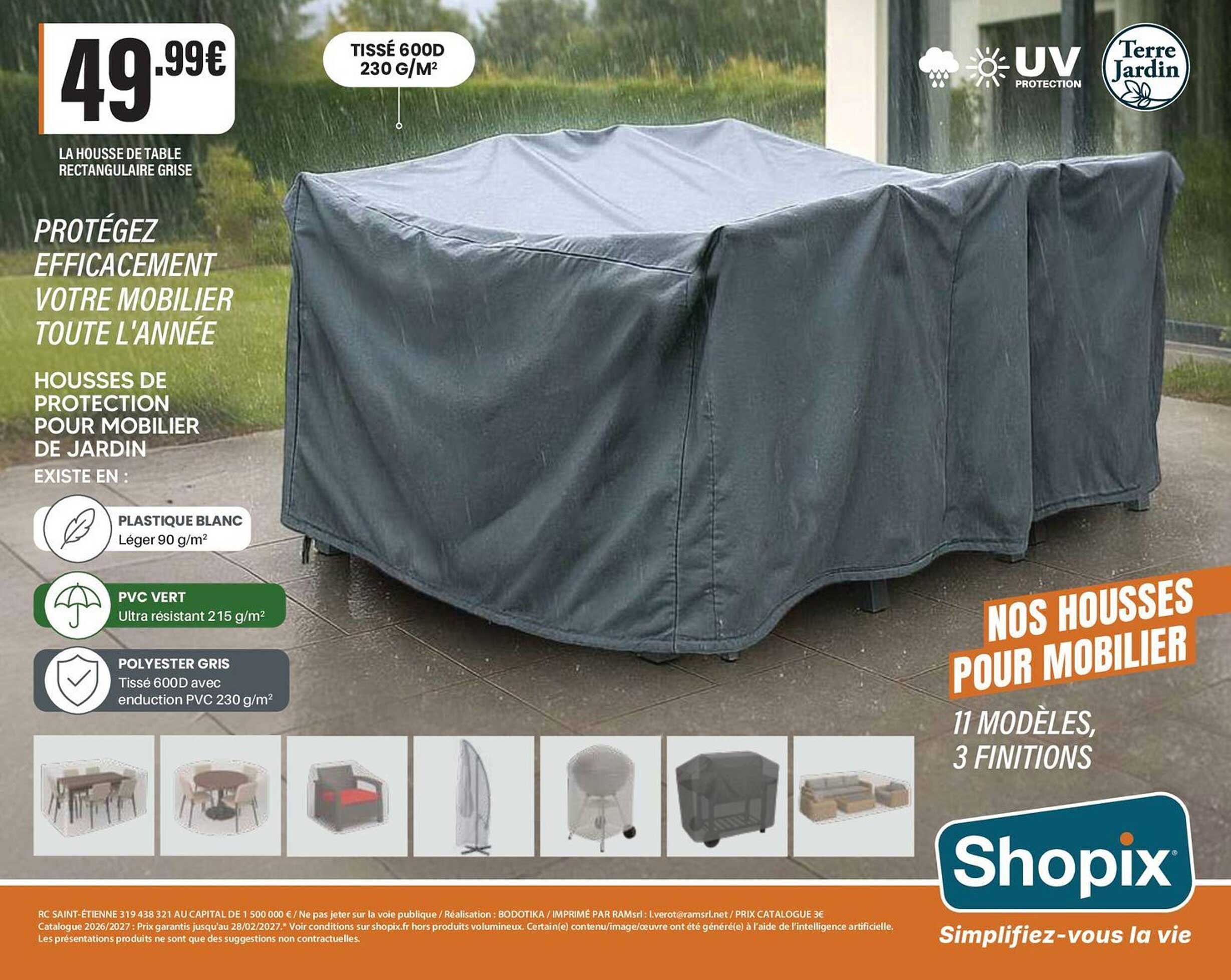 LA HOUSSE DE TABLE RECTANGULAIRE GRISE