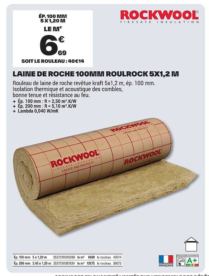 LAINE DE ROCHE 100MM ROUlROCK 5X1,2 M